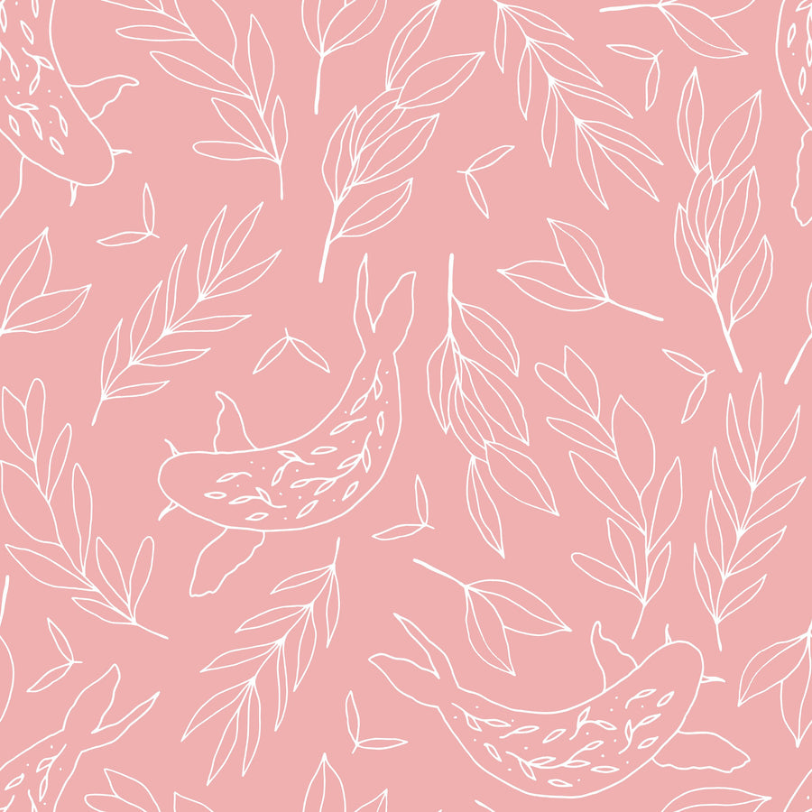 Pink Koi Mural Wallpaper
