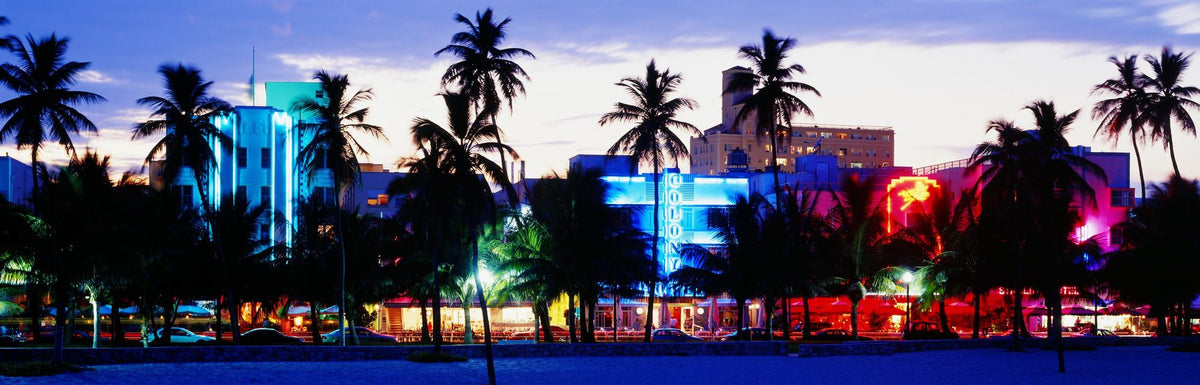 Neon Colony Sunset Mural Wallpaper - pure wallpaper artwork
