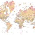 World Map Cities - Amanda Mural Wallpaper - pure wallpaper artwork