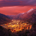 Crimson Valley Vista Mural Wallpaper - pure wallpaper artwork