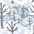 Frozen Forest, Ice Blue Mural Wallpaper - pure wallpaper artwork