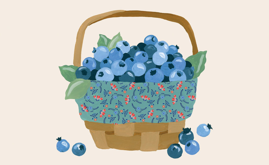 Baking with Blueberries I Mural Wallpaper
