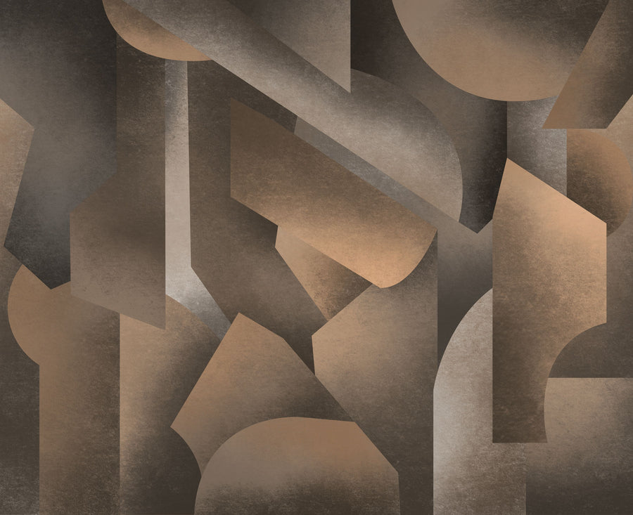 Chalky Geometrica, Coffee Mural Wallpaper