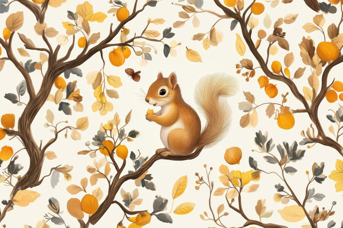 Squirrel Tree Mural Wallpaper - pure wallpaper artwork