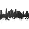 Gold Coast Australia Skyline Black & White Mural Wallpaper - pure wallpaper artwork