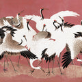 Japanese Flock of Cranes, Coral Blush Mural Wallpaper - pure wallpaper artwork