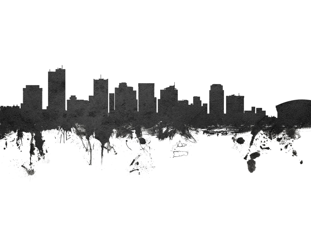 Phoenix Skyline Black & White Mural Wallpaper - pure wallpaper artwork