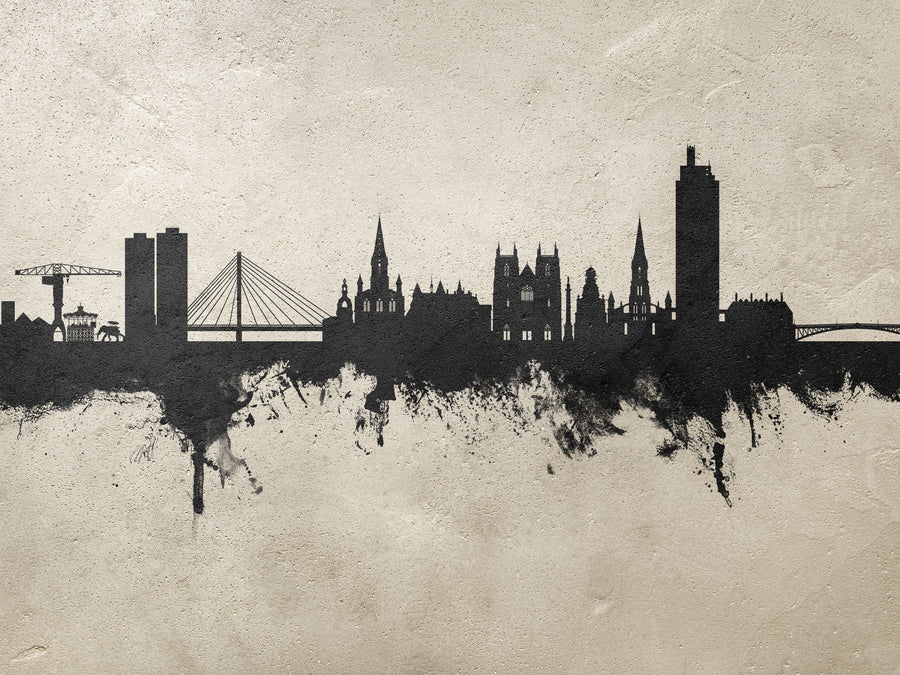 Nantes France Skyline Concrete Mural Wallpaper