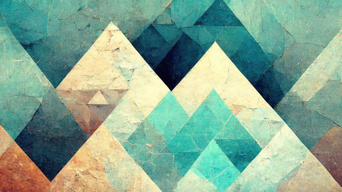 Reduced Mountains Turquoise Mural Wallpaper - pure wallpaper artwork