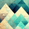 Reduced Mountains Turquoise Mural Wallpaper - pure wallpaper artwork