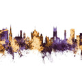 Huddersfield England Skyline Purple & Gold Mural Wallpaper - pure wallpaper artwork