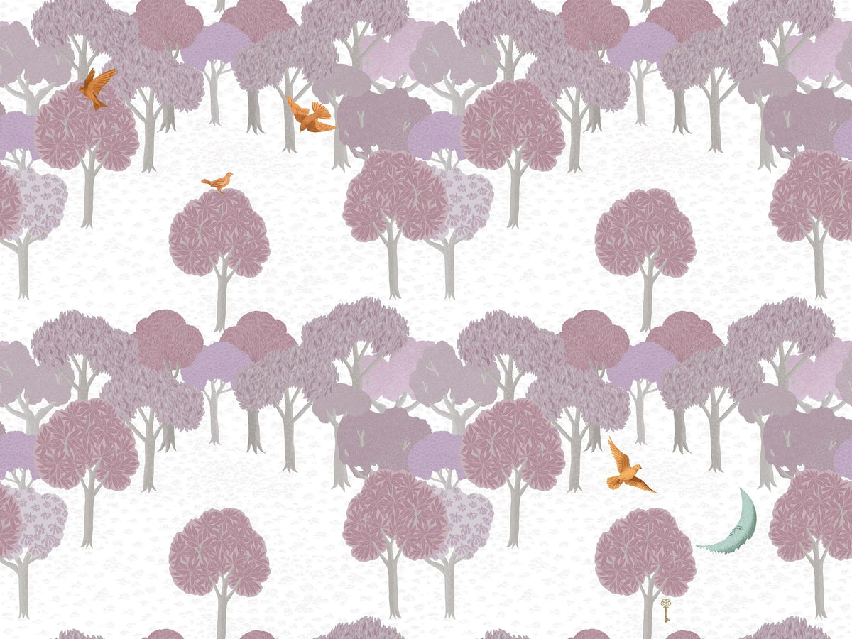 The Key to the Forest, Pink Mural Wallpaper - pure wallpaper artwork