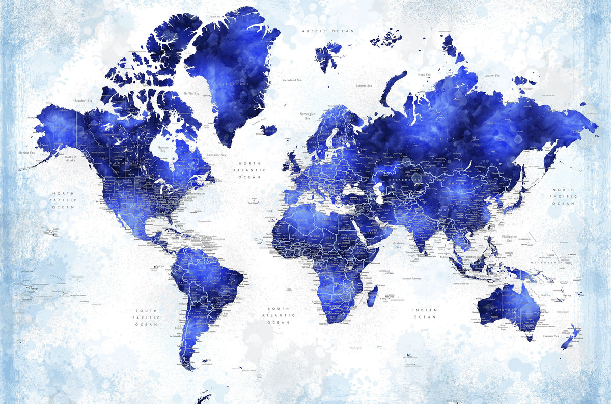 World Map Cities - Georgino Mural Wallpaper - pure wallpaper artwork