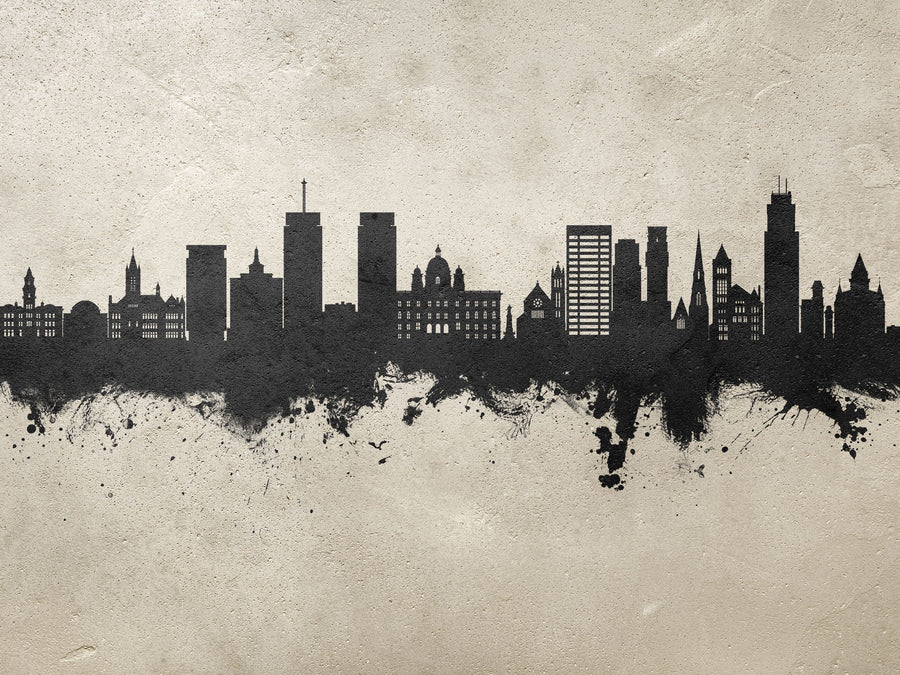 Syracuse New York Skyline Concrete Mural Wallpaper
