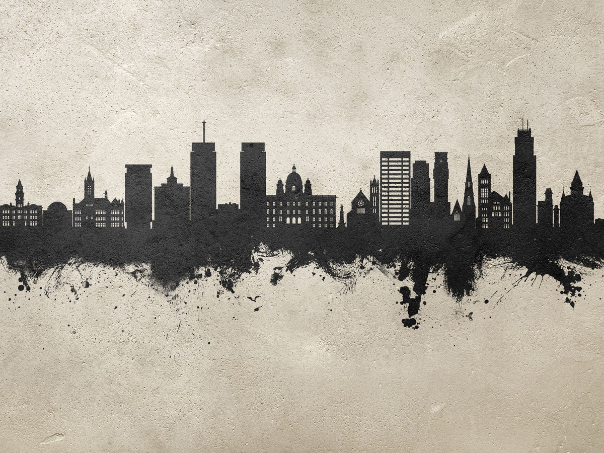 Syracuse New York Skyline Concrete Mural Wallpaper - pure wallpaper artwork