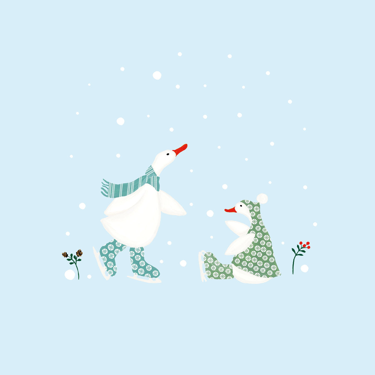 Ducks in the Snow V Mural Wallpaper - pure wallpaper artwork