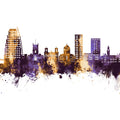 Kingston Upon Thames England Skyline Purple & Gold Mural Wallpaper - pure wallpaper artwork