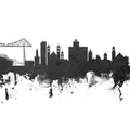 Middlesbrough England Skyline Black & White Mural Wallpaper - pure wallpaper artwork