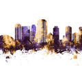 St Petersburg Florida Skyline Purple & Gold Mural Wallpaper - pure wallpaper artwork