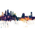 Tampa Florida Skyline Blue & Bronze Mural Wallpaper - pure wallpaper artwork