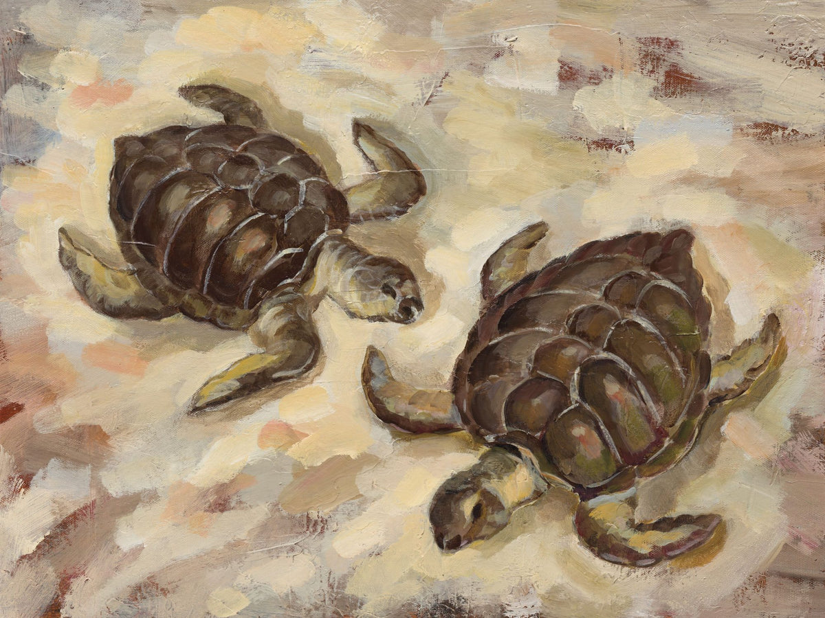 Sea Turtles on the Sand Mural Wallpaper - pure wallpaper artwork