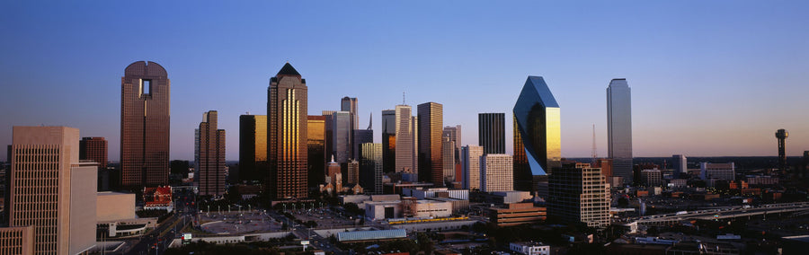Golden Metropolis Dusk Mural Wallpaper