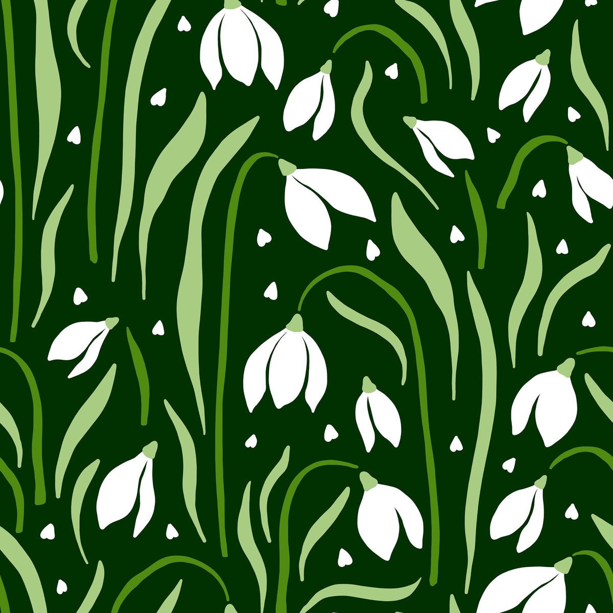 Snowdrops in Spring Mural Wallpaper - pure wallpaper artwork