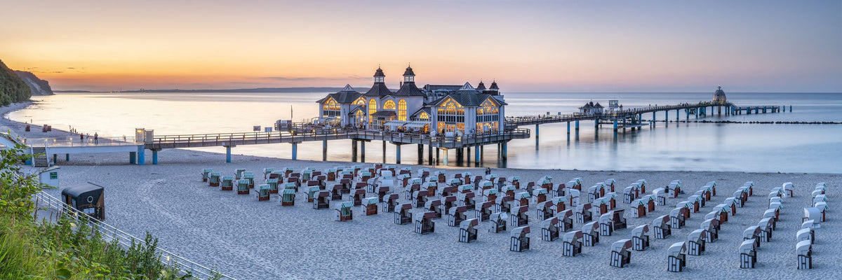 Sellin Pier Sunset Mural Wallpaper - pure wallpaper artwork
