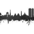 Kathmandu Nepal Skyline Black & White Mural Wallpaper - pure wallpaper artwork