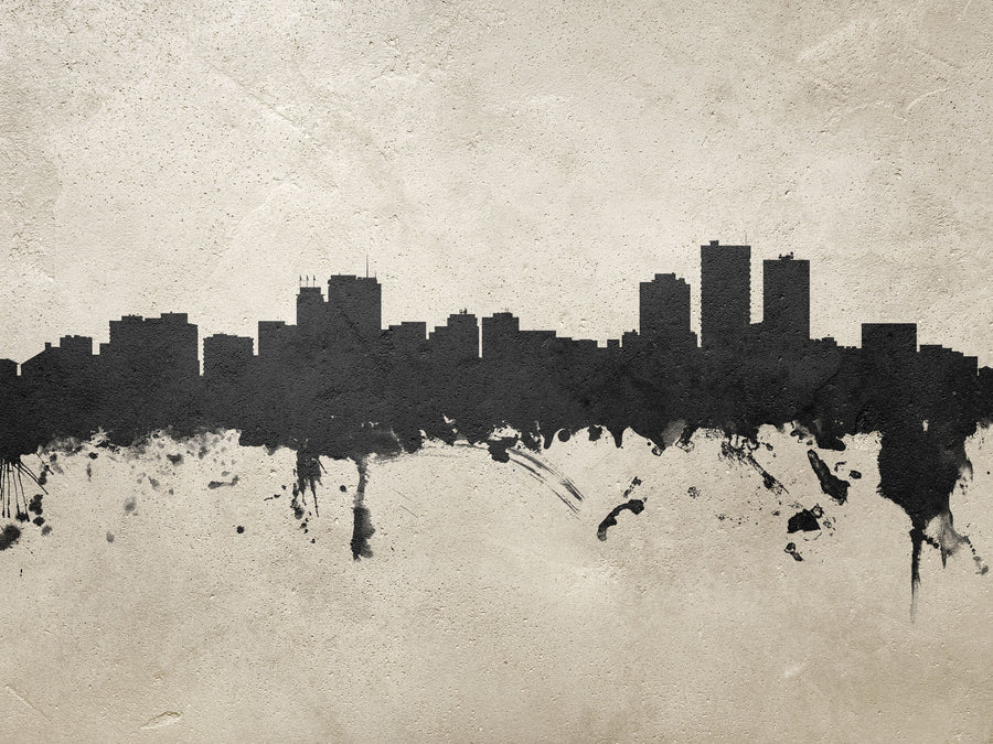 Anchorage Alaska Skyline Concrete Mural Wallpaper