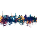 Hyderabad Skyline Blue & Bronze Mural Wallpaper - pure wallpaper artwork