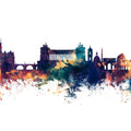 Rome Italy Skyline Blue & Bronze Mural Wallpaper - pure wallpaper artwork