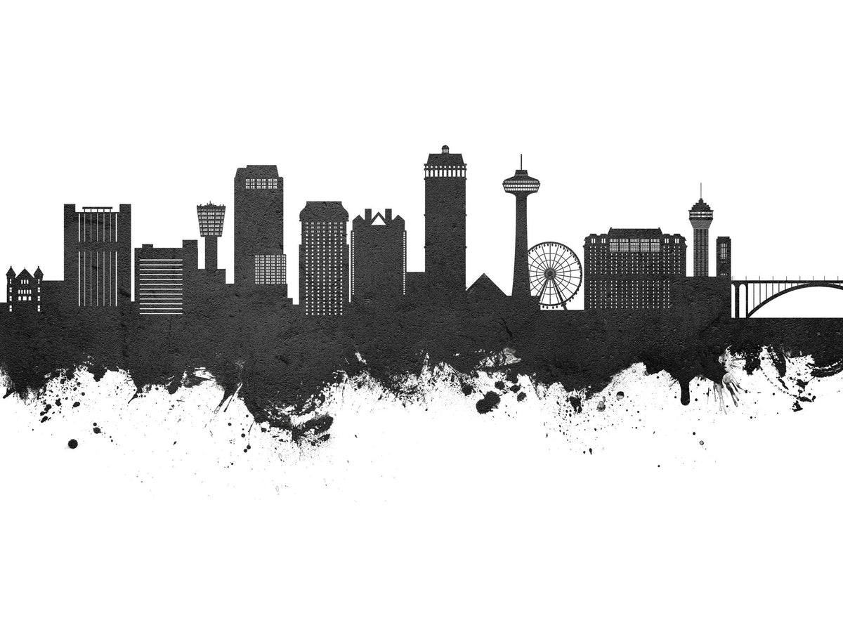 Niagara Falls Skyline Black & White Mural Wallpaper - pure wallpaper artwork