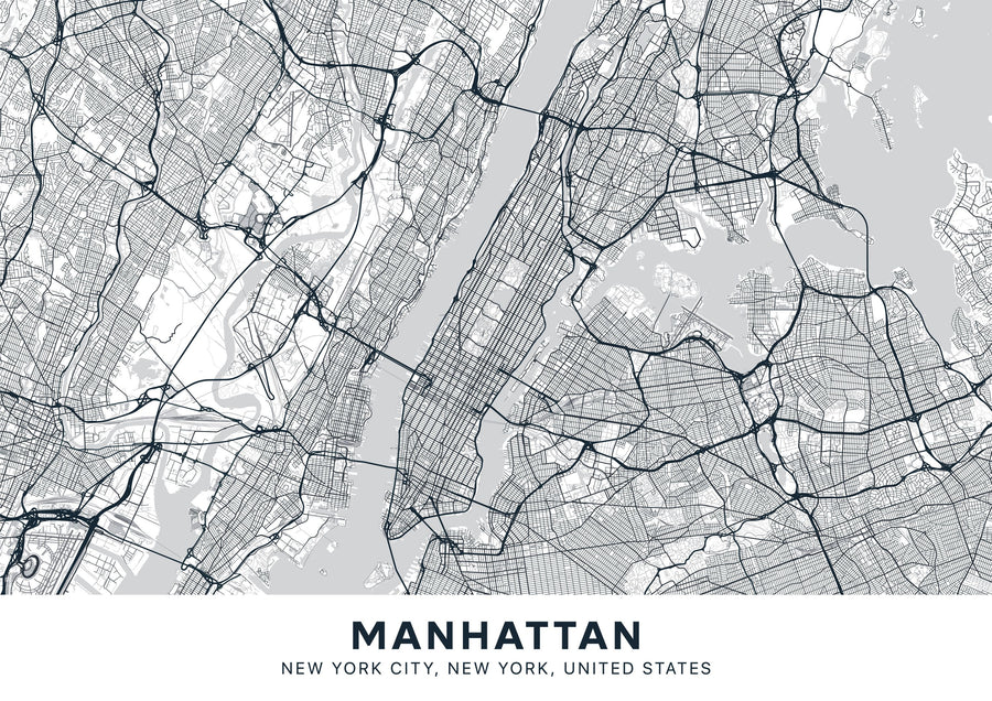 Map of Manhattan Mural Wallpaper