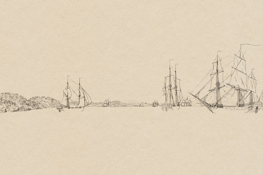 Sketch of the Harbor II Mural Wallpaper