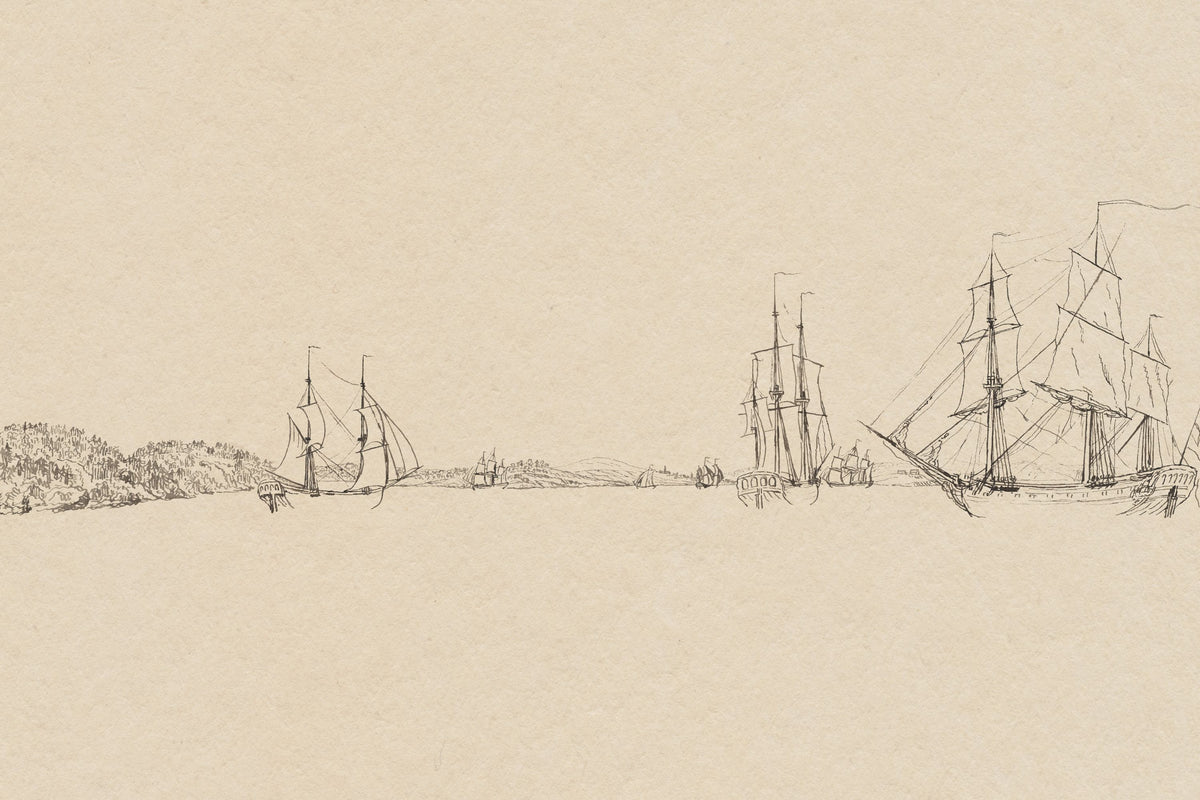 Sketch of the Harbor II Mural Wallpaper - pure wallpaper artwork