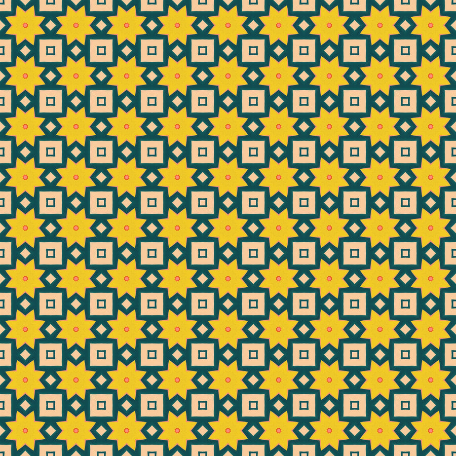 Kaleidoscope Stars and Squares Mural Wallpaper