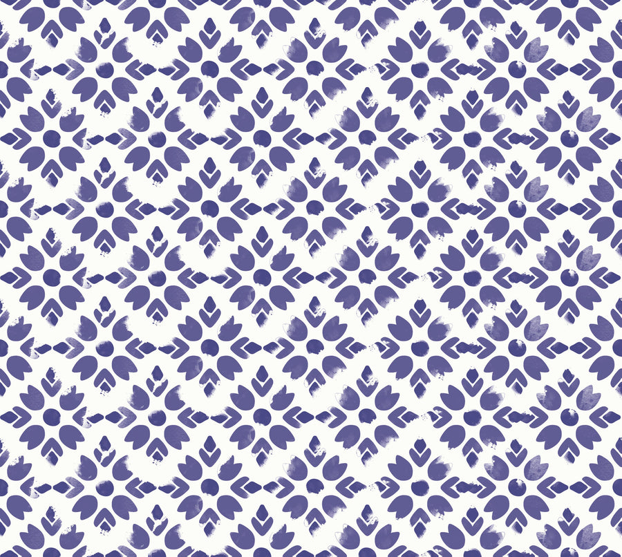 Botanical Stamps White Mural Wallpaper