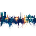 Lahore Pakistan Skyline Blue & Bronze Mural Wallpaper - pure wallpaper artwork