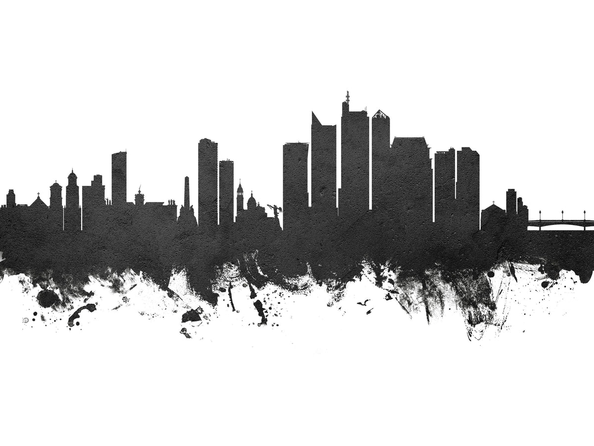 Manila Philippines Skyline Black & White Mural Wallpaper - pure wallpaper artwork
