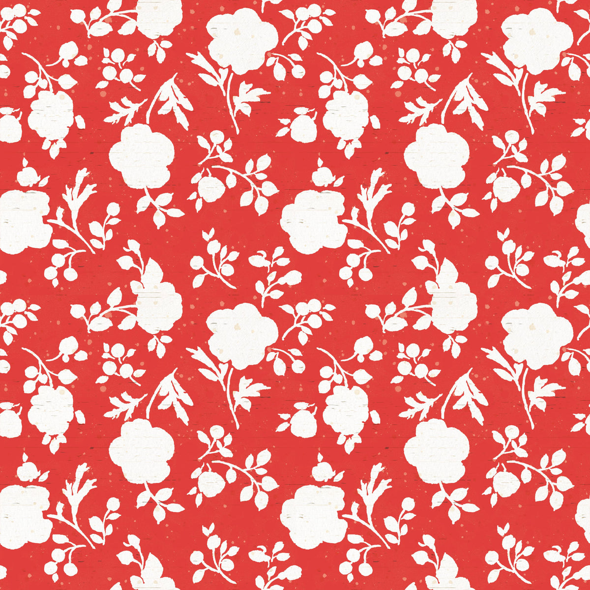 Country Flowery Red Mural Wallpaper - pure wallpaper artwork