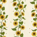 Sunflower Stripes, Cream Mural Wallpaper - pure wallpaper artwork