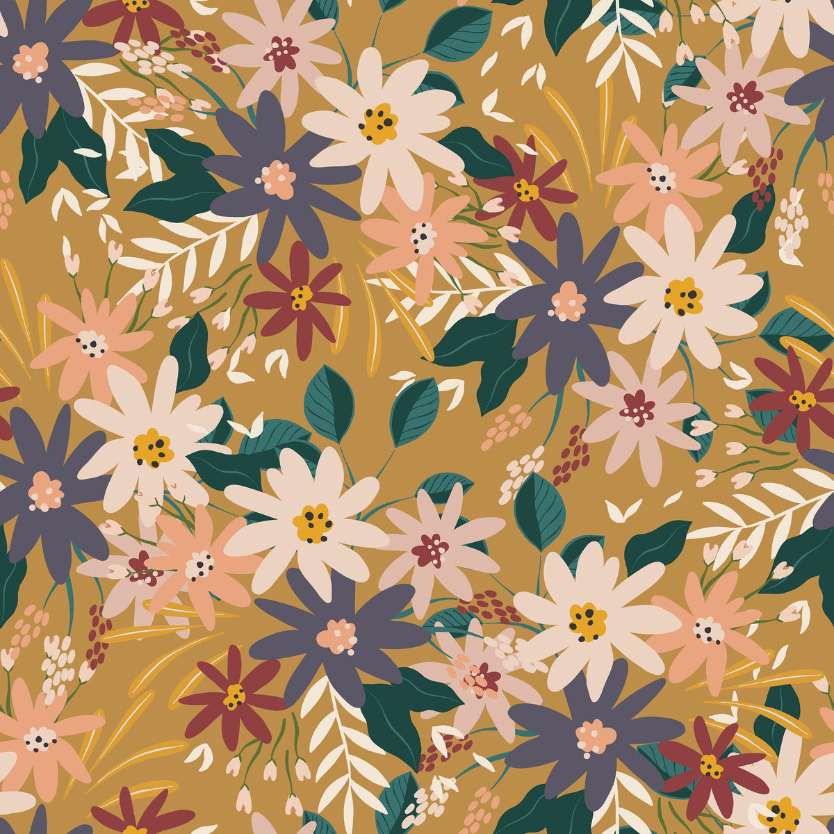 Market Flowers Mural Wallpaper - pure wallpaper artwork