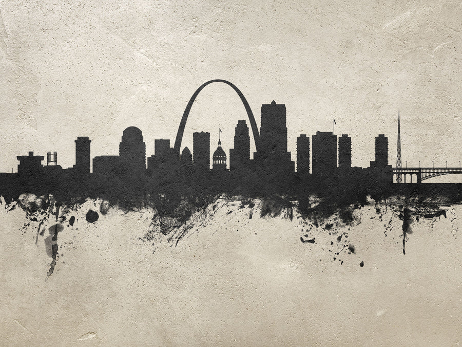 St Louis Missouri Skyline Concrete Mural Wallpaper
