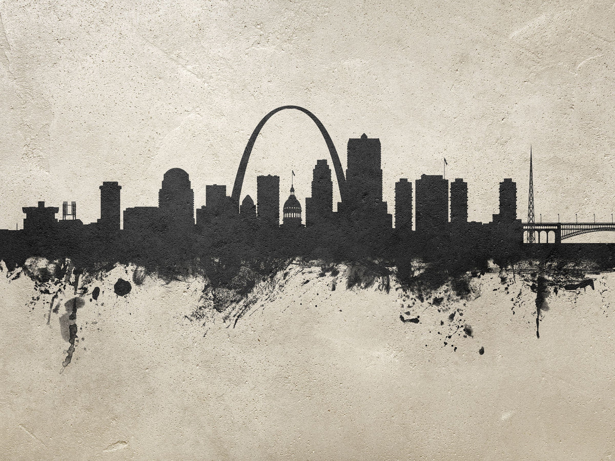 St Louis Missouri Skyline Concrete Mural Wallpaper - pure wallpaper artwork