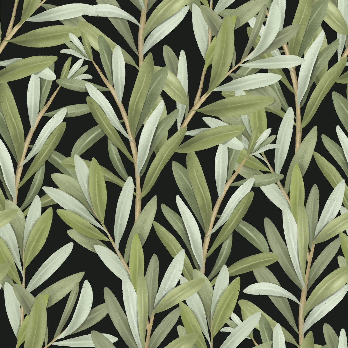 Olive Branch Mural Wallpaper - Warm Tone - pure wallpaper artwork
