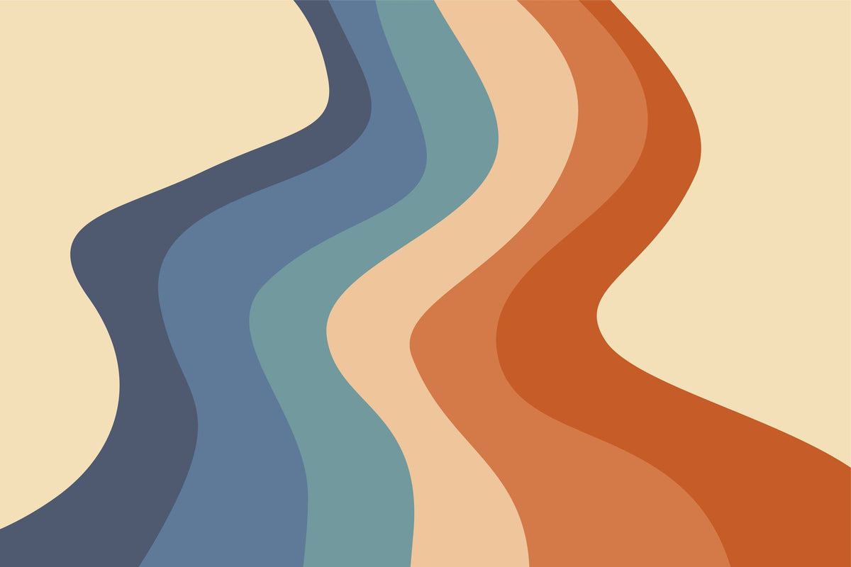 Swirly Hippie Rainbow Mural Wallpaper - pure wallpaper artwork