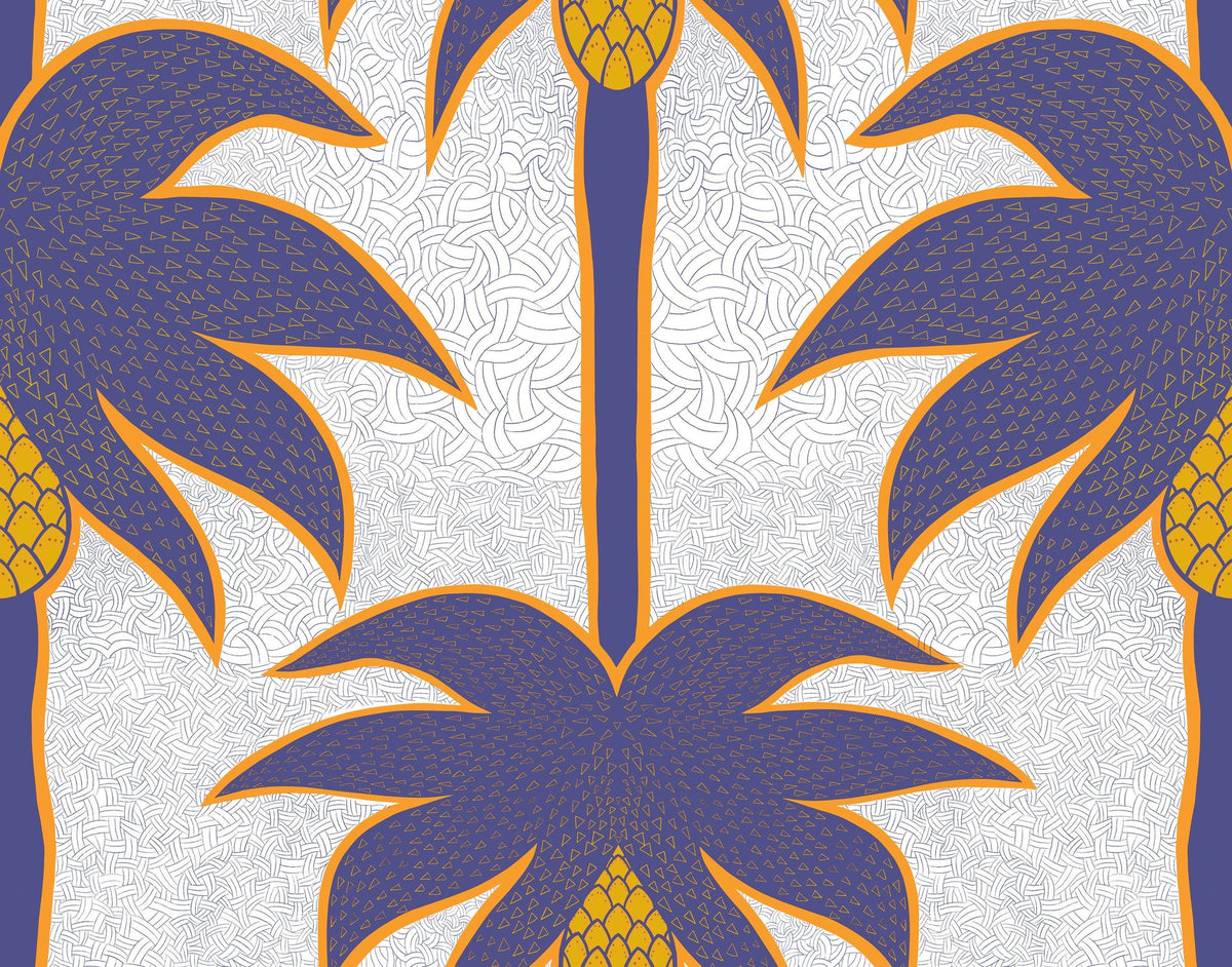 Graphic Palms, Violet Mural Wallpaper - pure wallpaper artwork