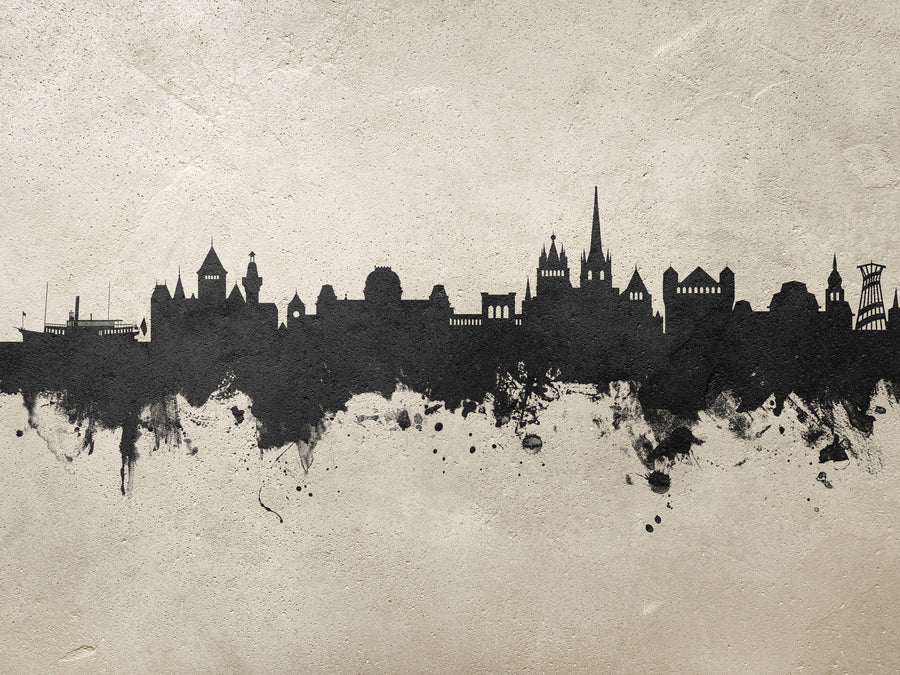 Lausanne Switzerland Skyline Concrete Mural Wallpaper