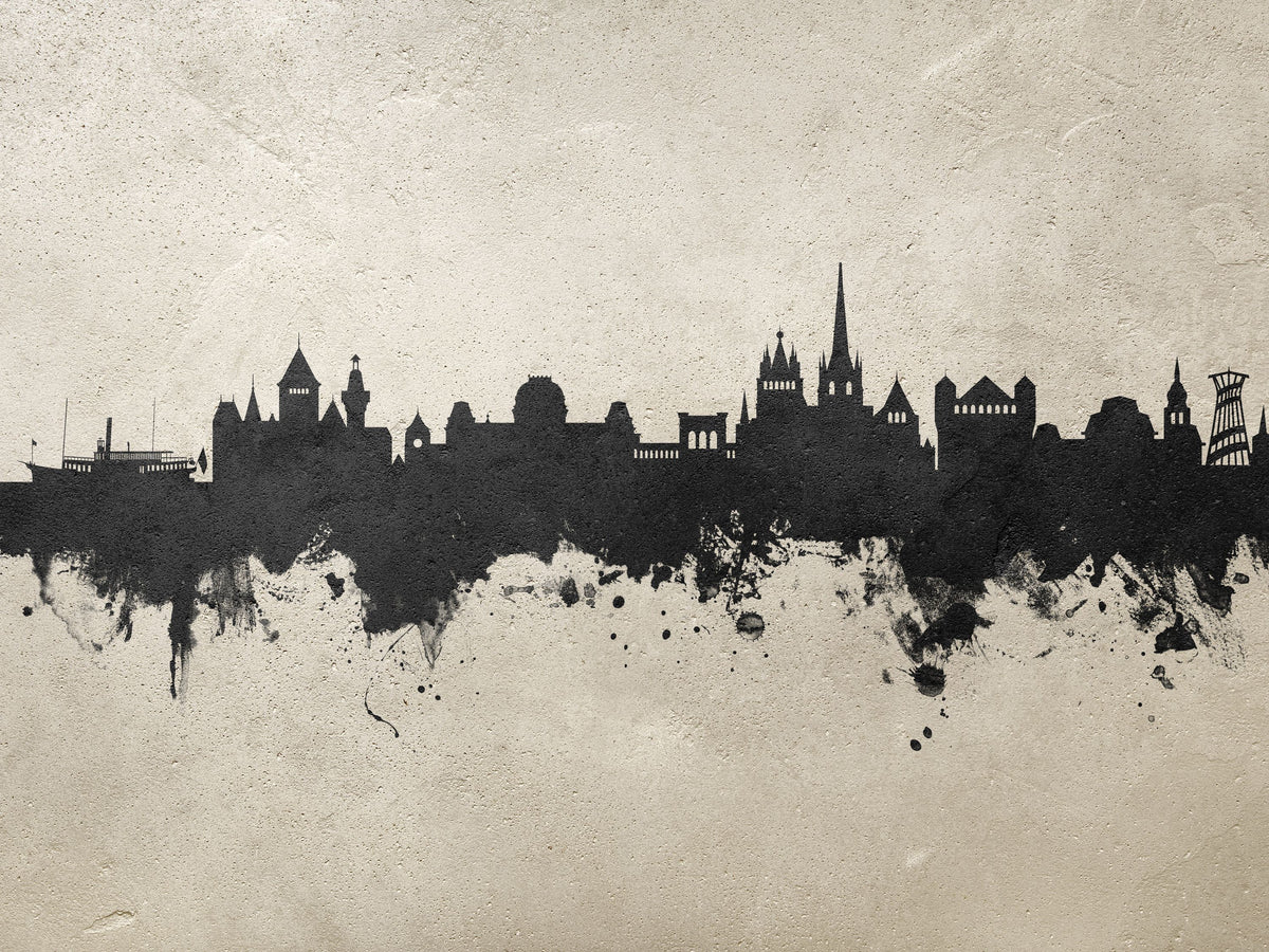 Lausanne Switzerland Skyline Concrete Mural Wallpaper - pure wallpaper artwork